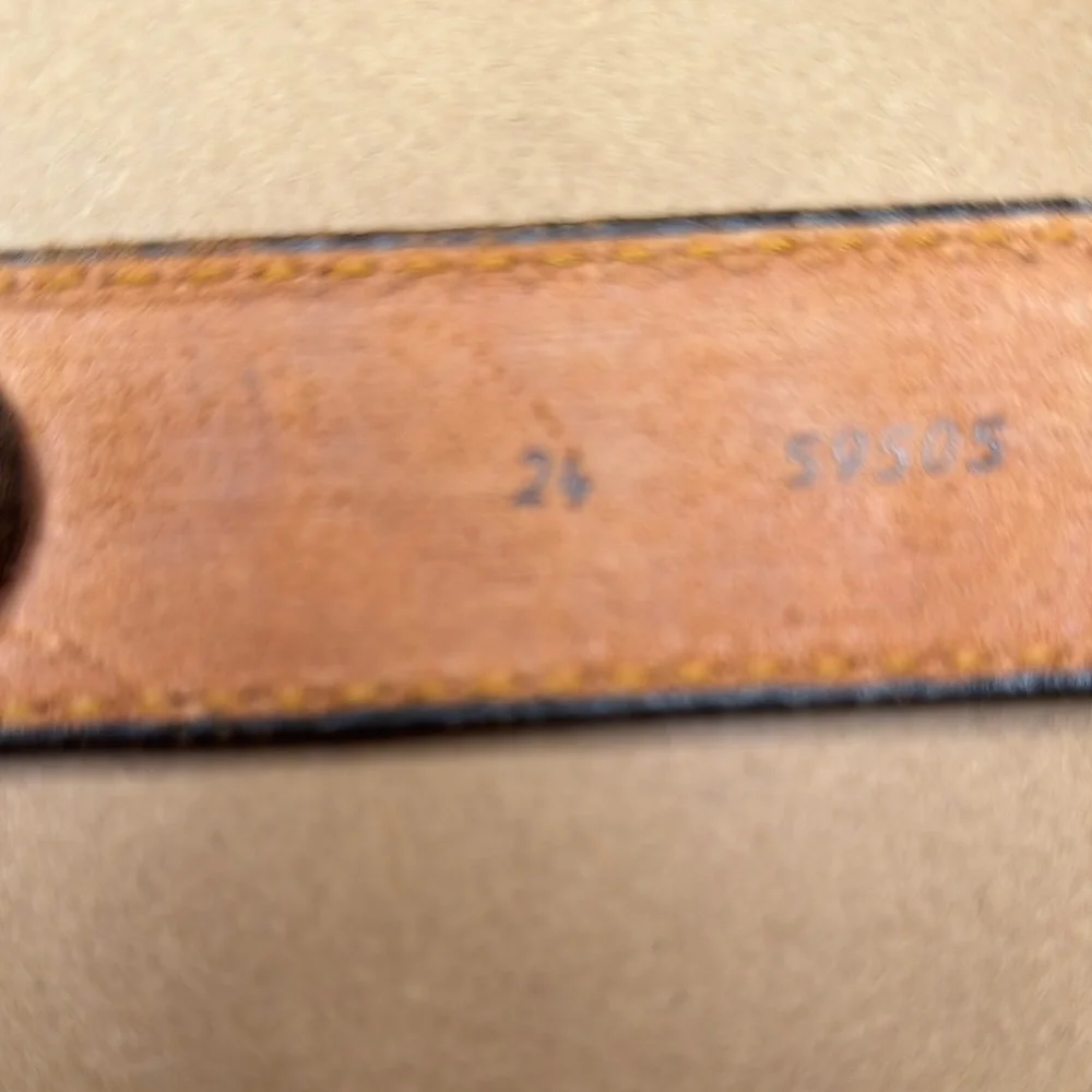 Vintage Child’s Brown Leather Belt with Black Lettering